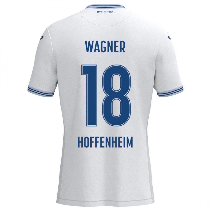 Heren Ricardo Wagner #18 Wit Blauw Uitshirt Uittenue 2024/25 T-Shirt