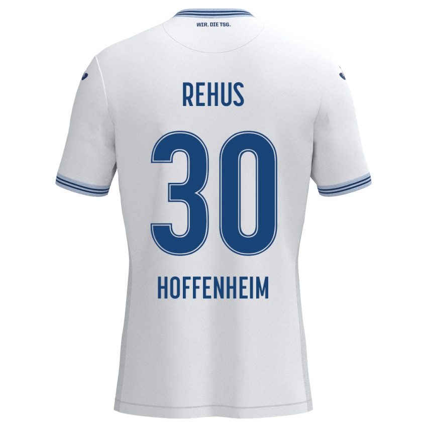 Heren Milan Rehus #30 Wit Blauw Uitshirt Uittenue 2024/25 T-Shirt