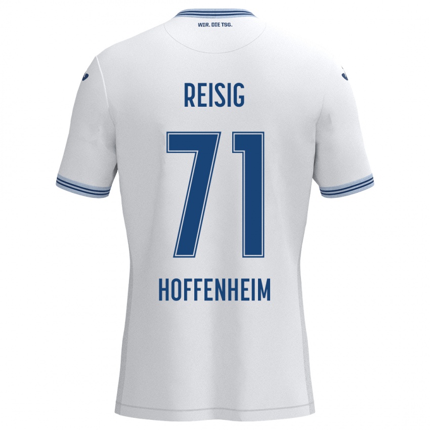 Heren Ruben Reisig #71 Wit Blauw Uitshirt Uittenue 2024/25 T-Shirt