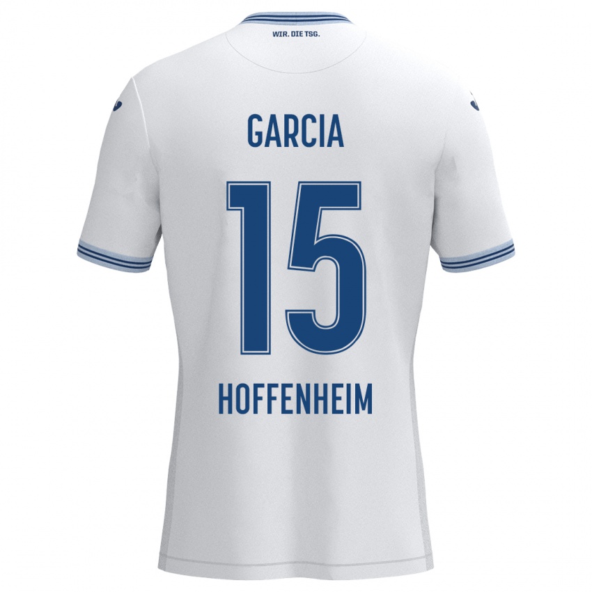 Heren Marta Cazalla Garcia #15 Wit Blauw Uitshirt Uittenue 2024/25 T-Shirt