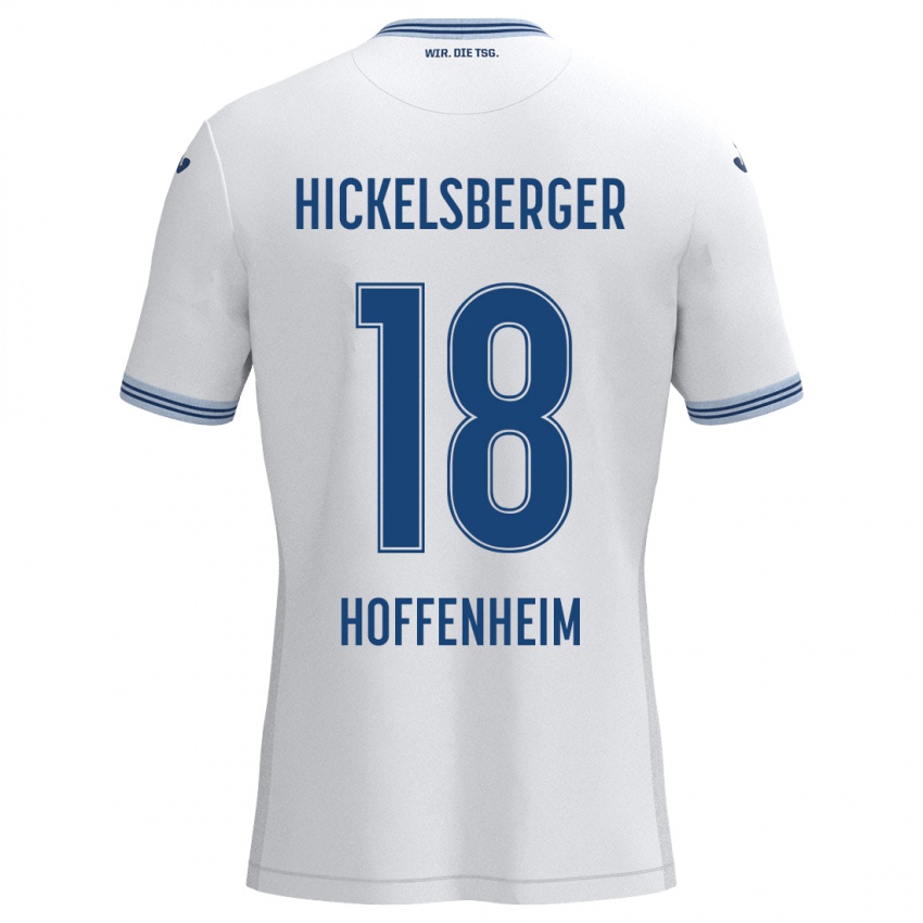 Heren Julia Hickelsberger #18 Wit Blauw Uitshirt Uittenue 2024/25 T-Shirt