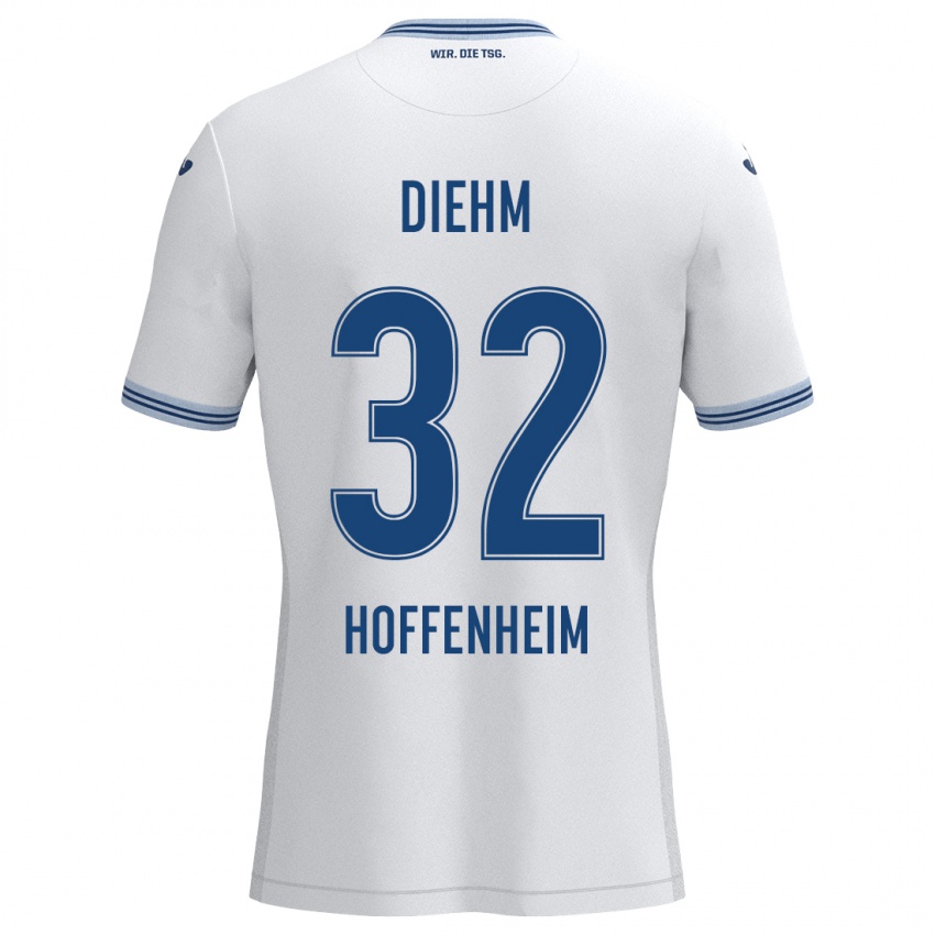 Heren Vanessa Diehm #32 Wit Blauw Uitshirt Uittenue 2024/25 T-Shirt