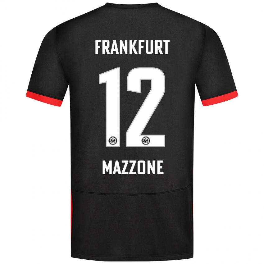 Heren Matteo Mazzone #12 Zwart Uitshirt Uittenue 2024/25 T-Shirt