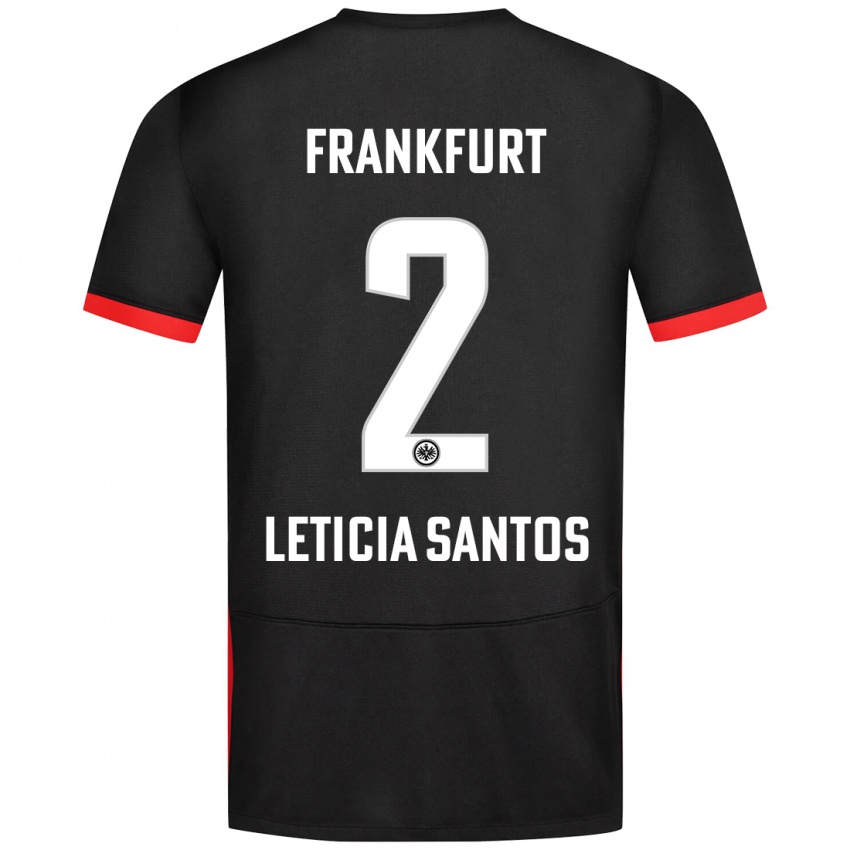 Heren Letícia Santos De Oliveira #2 Zwart Uitshirt Uittenue 2024/25 T-Shirt