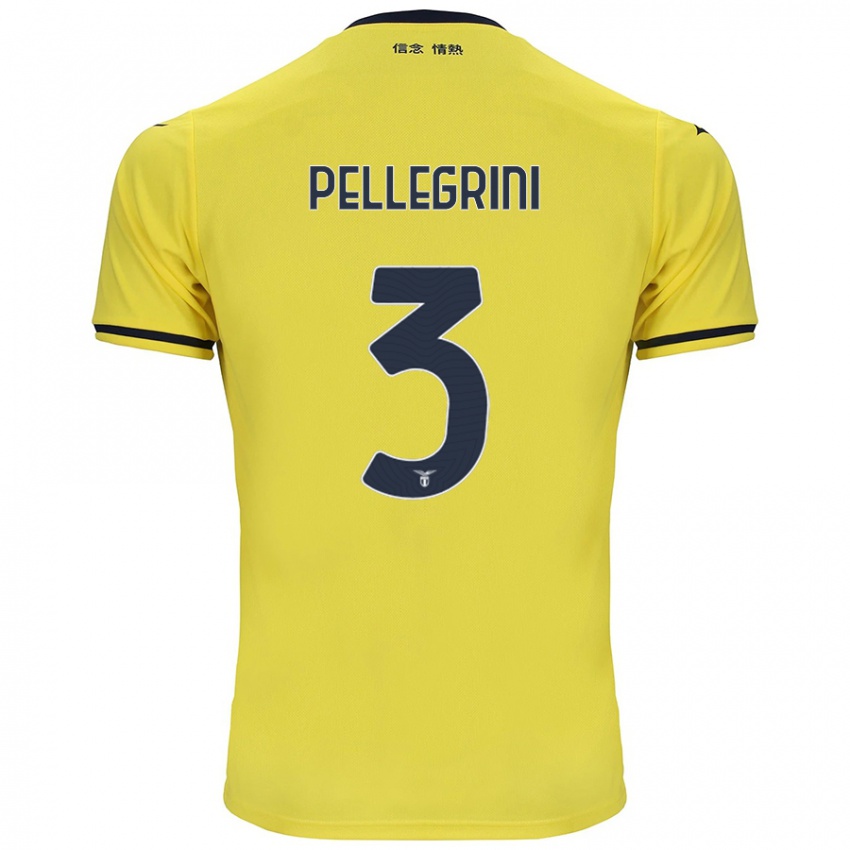 Heren Luca Pellegrini #3 Geel Uitshirt Uittenue 2024/25 T-Shirt