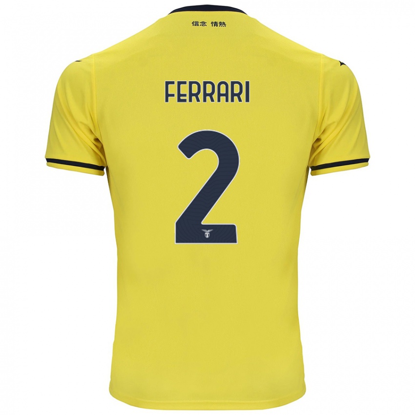 Heren Lorenzo Ferrari #2 Geel Uitshirt Uittenue 2024/25 T-Shirt