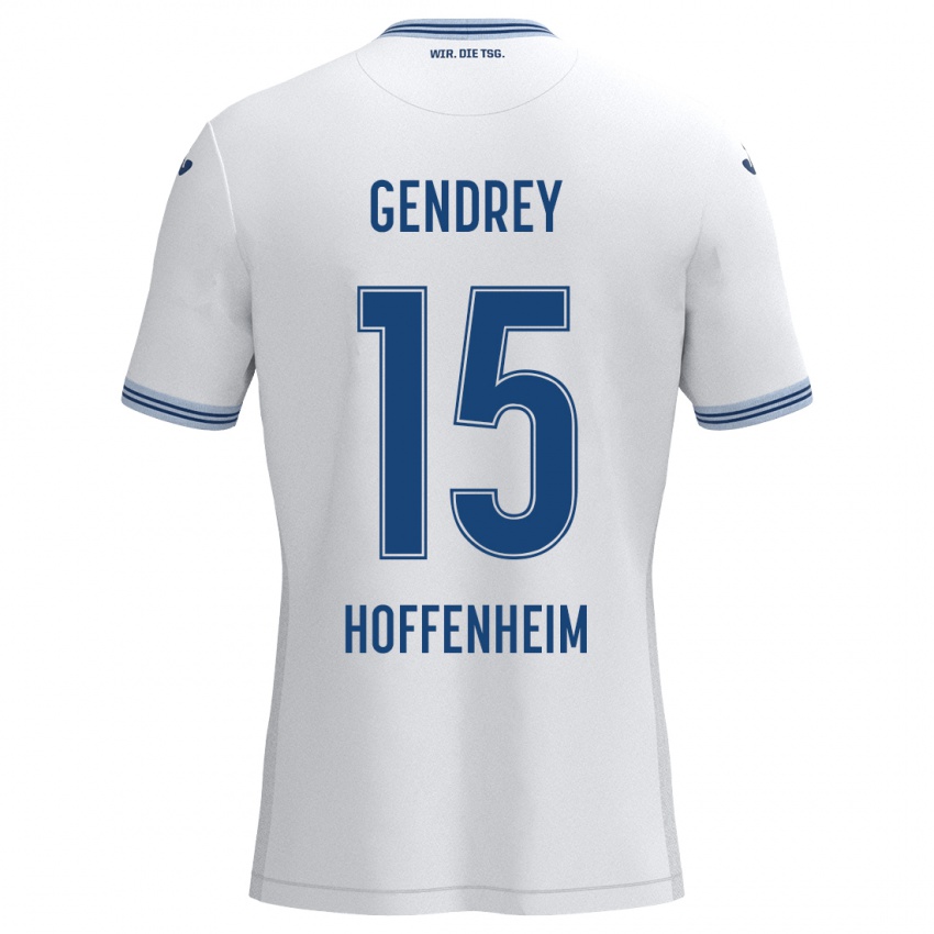 Heren Valentin Gendrey #15 Wit Zwart Uitshirt Uittenue 2024/25 T-Shirt