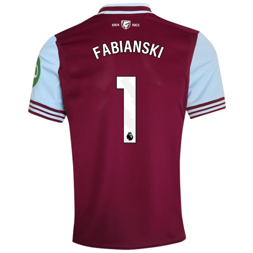 Dames Lukasz Fabianski #1 Donkerrood Thuisshirt Thuistenue 2024/25 T-Shirt