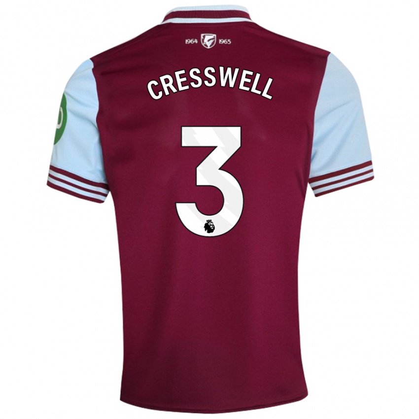 Dames Aaron Cresswell #3 Donkerrood Thuisshirt Thuistenue 2024/25 T-Shirt