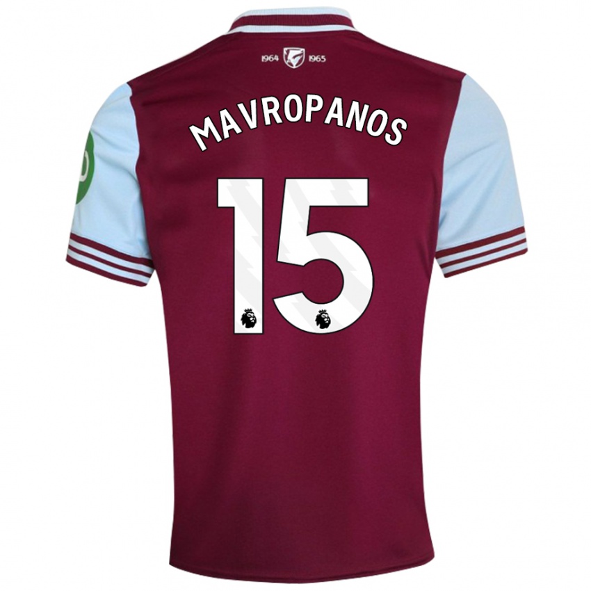 Dames Konstantinos Mavropanos #15 Donkerrood Thuisshirt Thuistenue 2024/25 T-Shirt