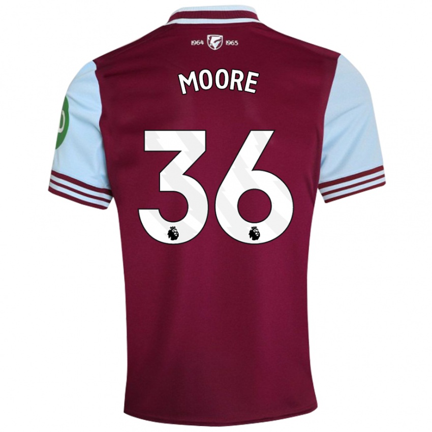 Dames Sean Moore #36 Donkerrood Thuisshirt Thuistenue 2024/25 T-Shirt