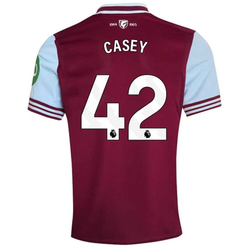 Dames Kaelan Casey #42 Donkerrood Thuisshirt Thuistenue 2024/25 T-Shirt