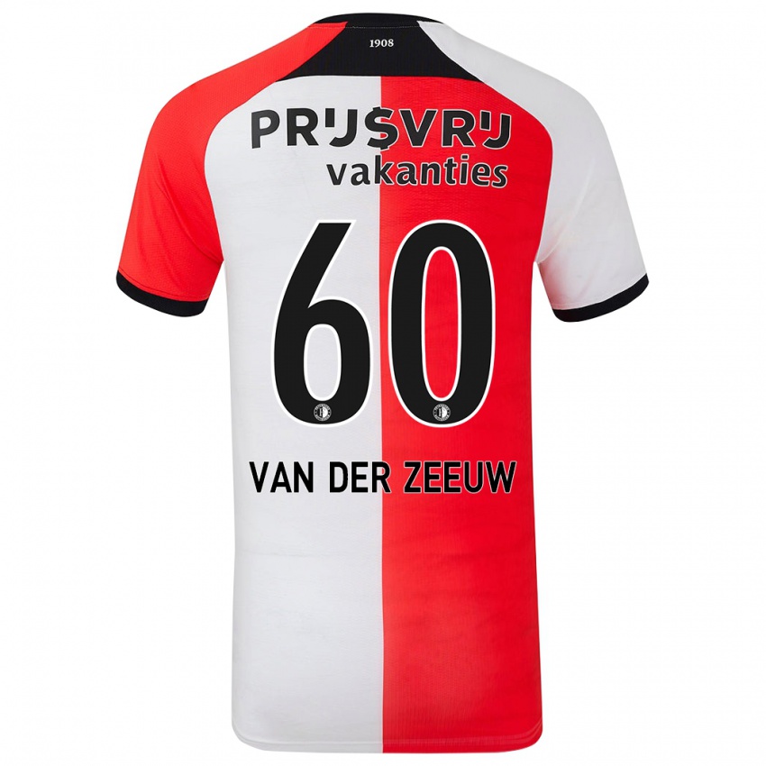 Dames Twan Van Der Zeeuw #60 Rood Wit Thuisshirt Thuistenue 2024/25 T-Shirt