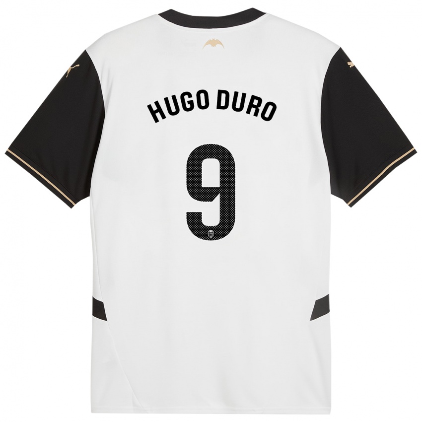 Dames Hugo Duro #9 Wit Zwart Thuisshirt Thuistenue 2024/25 T-Shirt