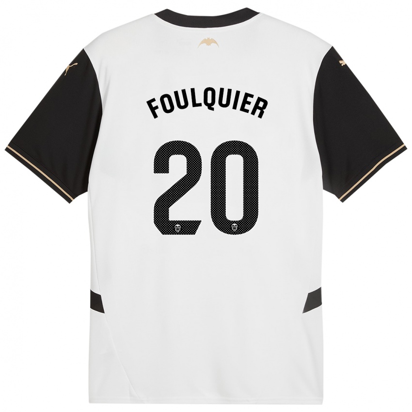 Dames Dimitri Foulquier #20 Wit Zwart Thuisshirt Thuistenue 2024/25 T-Shirt