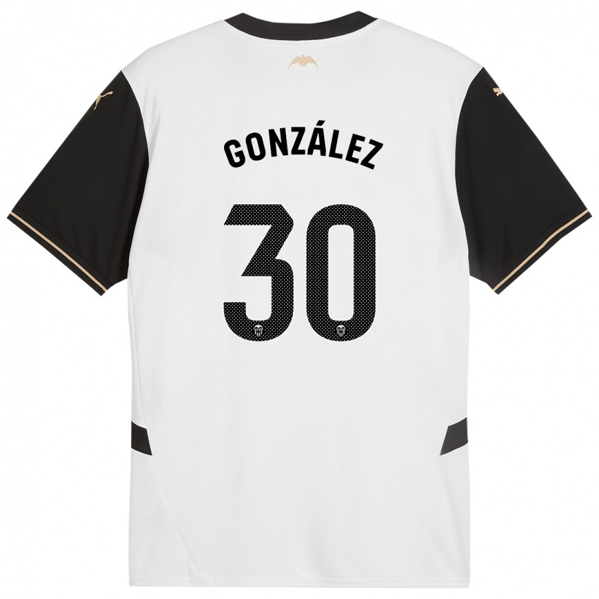 Dames Hugo González #30 Wit Zwart Thuisshirt Thuistenue 2024/25 T-Shirt