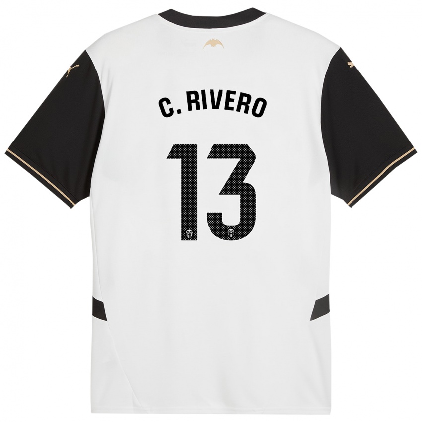 Dames Cristian Rivero #13 Wit Zwart Thuisshirt Thuistenue 2024/25 T-Shirt