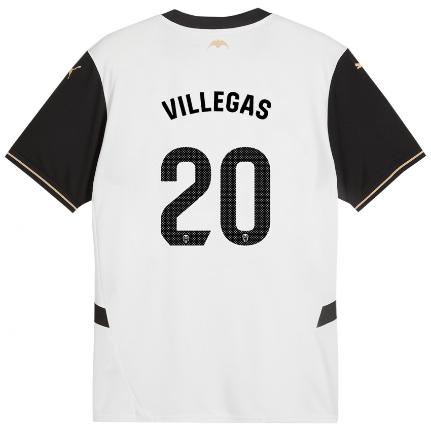 Dames Noelia Villegas #20 Wit Zwart Thuisshirt Thuistenue 2024/25 T-Shirt