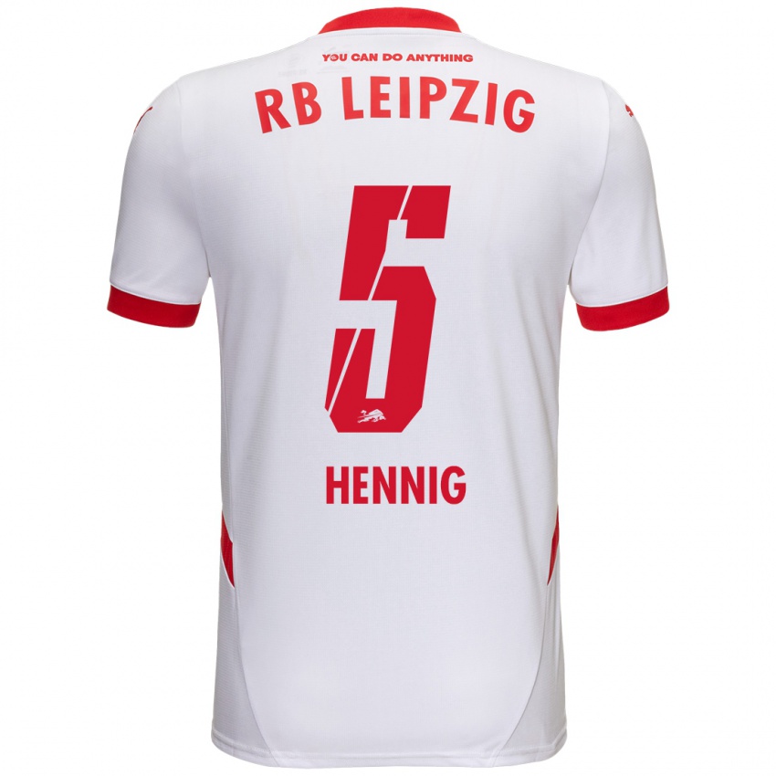 Dames Lenny Hennig #5 Wit Rood Thuisshirt Thuistenue 2024/25 T-Shirt