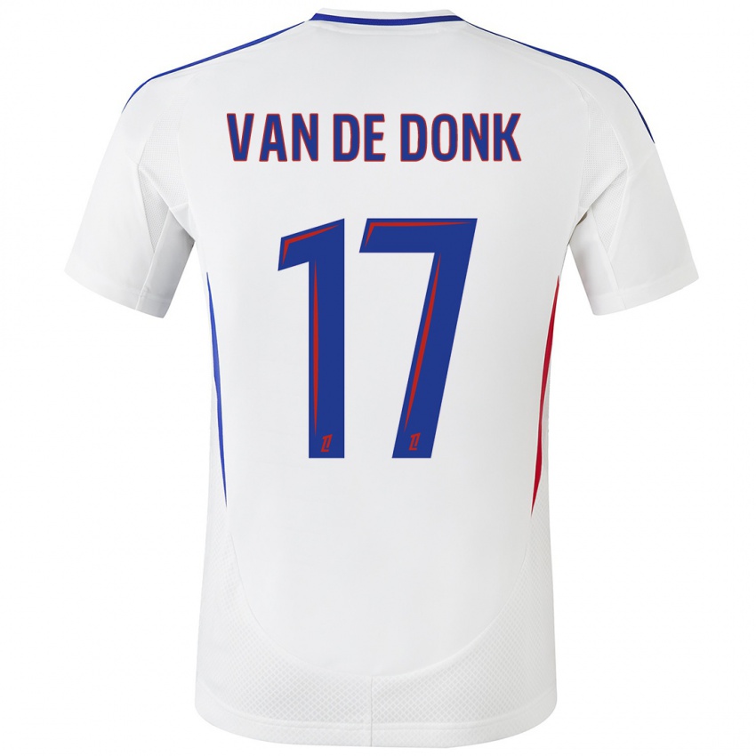 Dames Danielle Van De Donk #17 Wit Blauw Thuisshirt Thuistenue 2024/25 T-Shirt