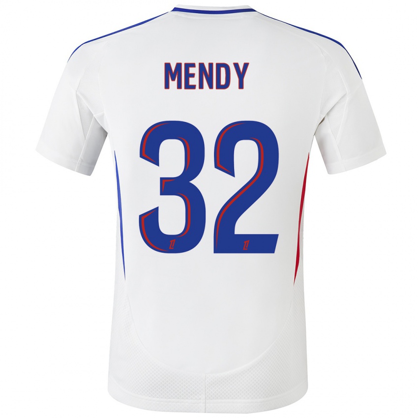 Dames Maeline Mendy #32 Wit Blauw Thuisshirt Thuistenue 2024/25 T-Shirt