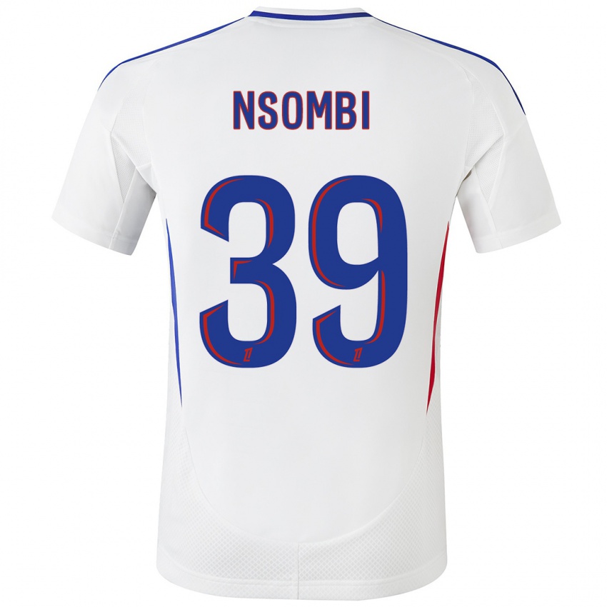 Dames Gael Nsombi #39 Wit Blauw Thuisshirt Thuistenue 2024/25 T-Shirt