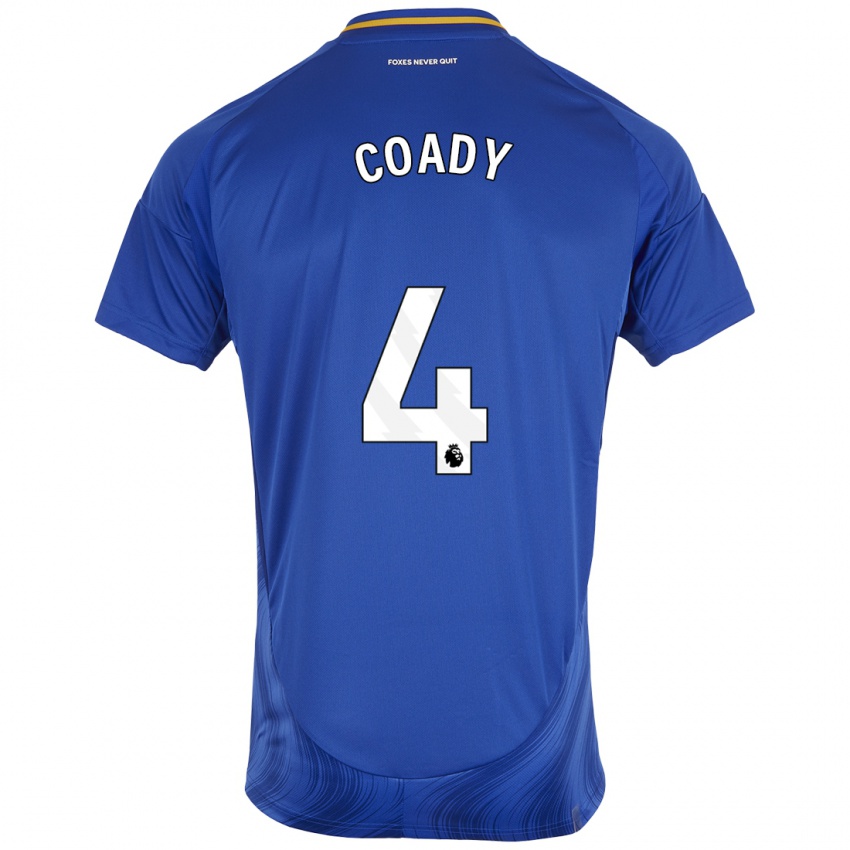 Dames Conor Coady #4 Blauw Wit Thuisshirt Thuistenue 2024/25 T-Shirt