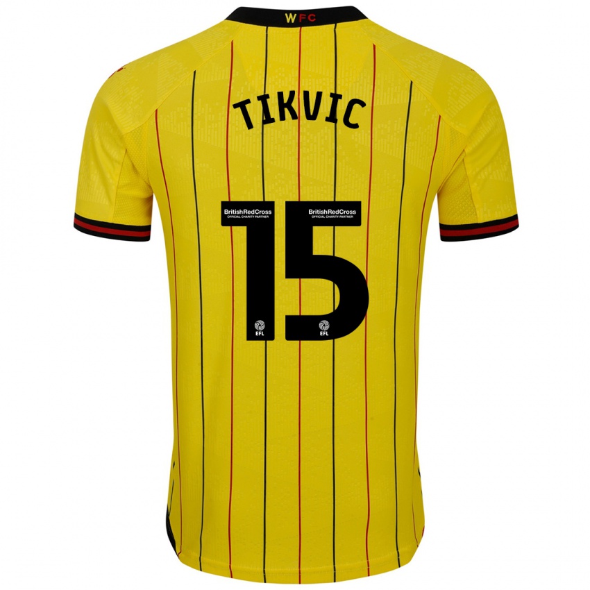 Dames Antonio Tikvic #15 Geel Zwart Thuisshirt Thuistenue 2024/25 T-Shirt