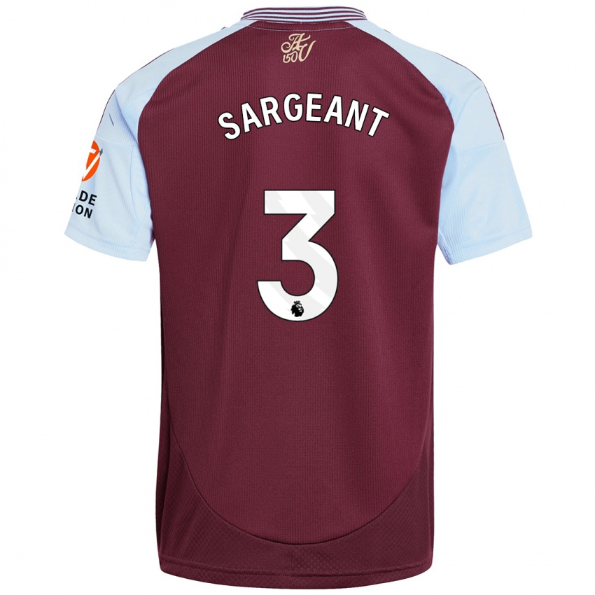 Dames Meaghan Sargeant #3 Bordeaux Hemelsblauw Thuisshirt Thuistenue 2024/25 T-Shirt