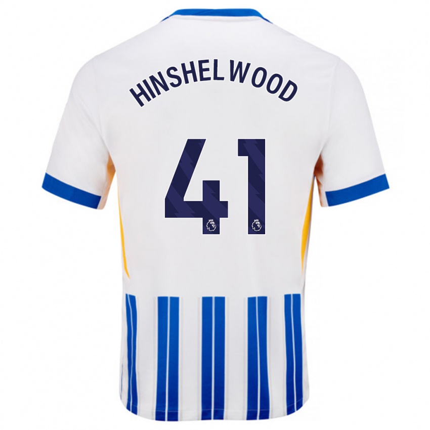 Dames Jack Hinshelwood #41 Wit Blauwe Krijtstrepen Thuisshirt Thuistenue 2024/25 T-Shirt