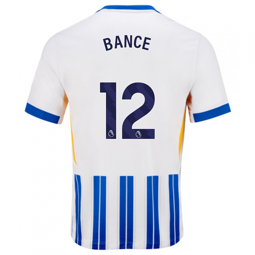 Dames Libby Bance #12 Wit Blauwe Krijtstrepen Thuisshirt Thuistenue 2024/25 T-Shirt