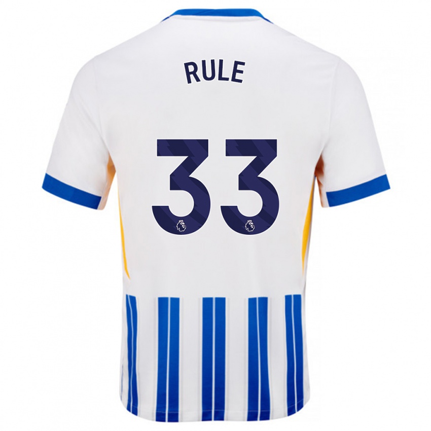 Dames Charlize Jayde Rule #33 Wit Blauwe Krijtstrepen Thuisshirt Thuistenue 2024/25 T-Shirt