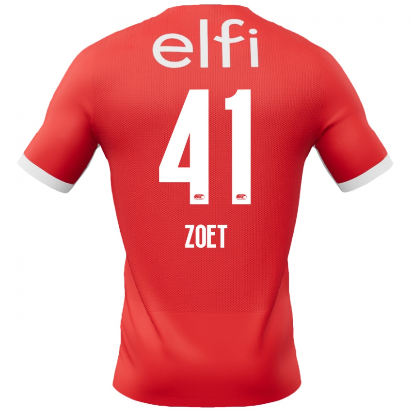 Dames Jeroen Zoet #41 Rood Wit Thuisshirt Thuistenue 2024/25 T-Shirt