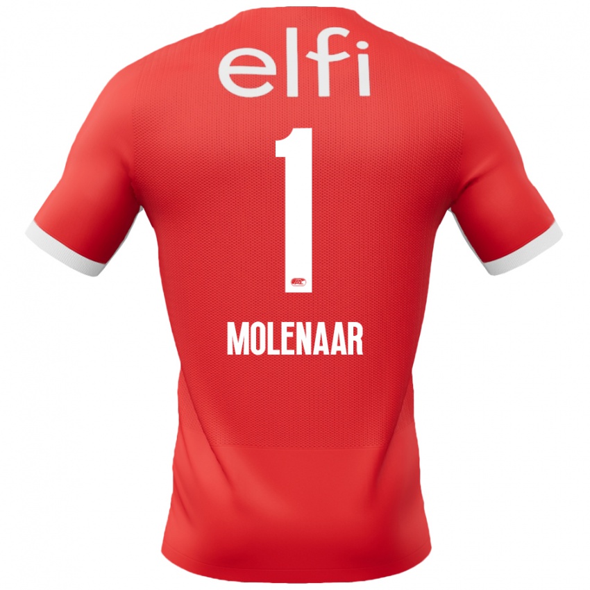 Dames Finn Molenaar #1 Rood Wit Thuisshirt Thuistenue 2024/25 T-Shirt