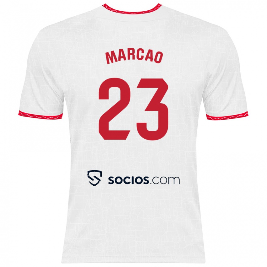 Dames Marcão #23 Wit Rood Thuisshirt Thuistenue 2024/25 T-Shirt