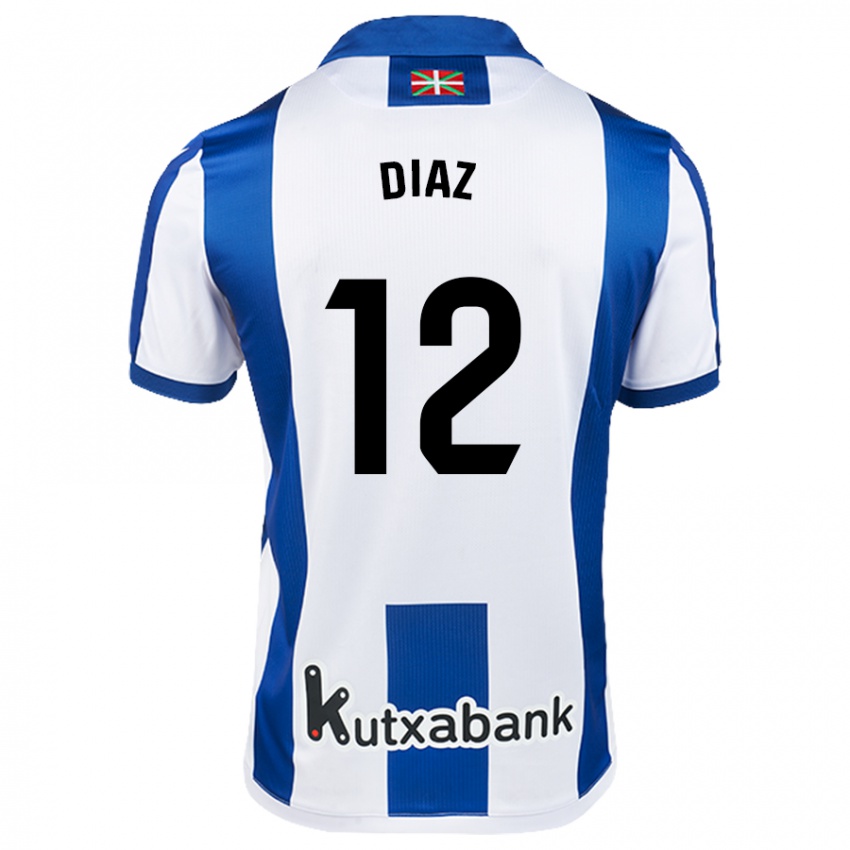 Dames Ekain Díaz #12 Wit Blauw Thuisshirt Thuistenue 2024/25 T-Shirt