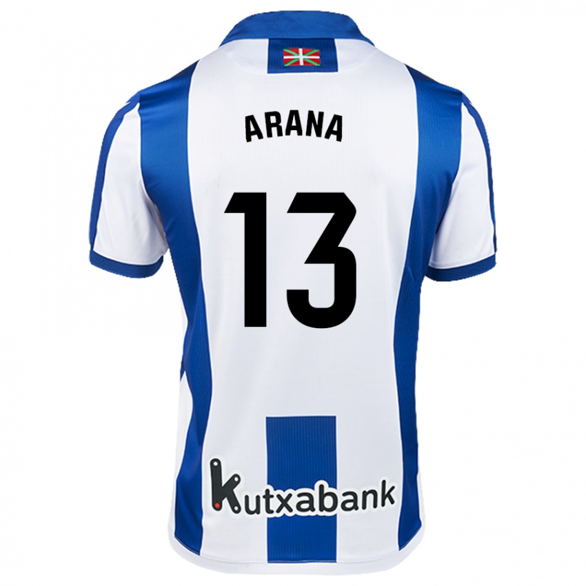 Dames Egoitz Arana #13 Wit Blauw Thuisshirt Thuistenue 2024/25 T-Shirt