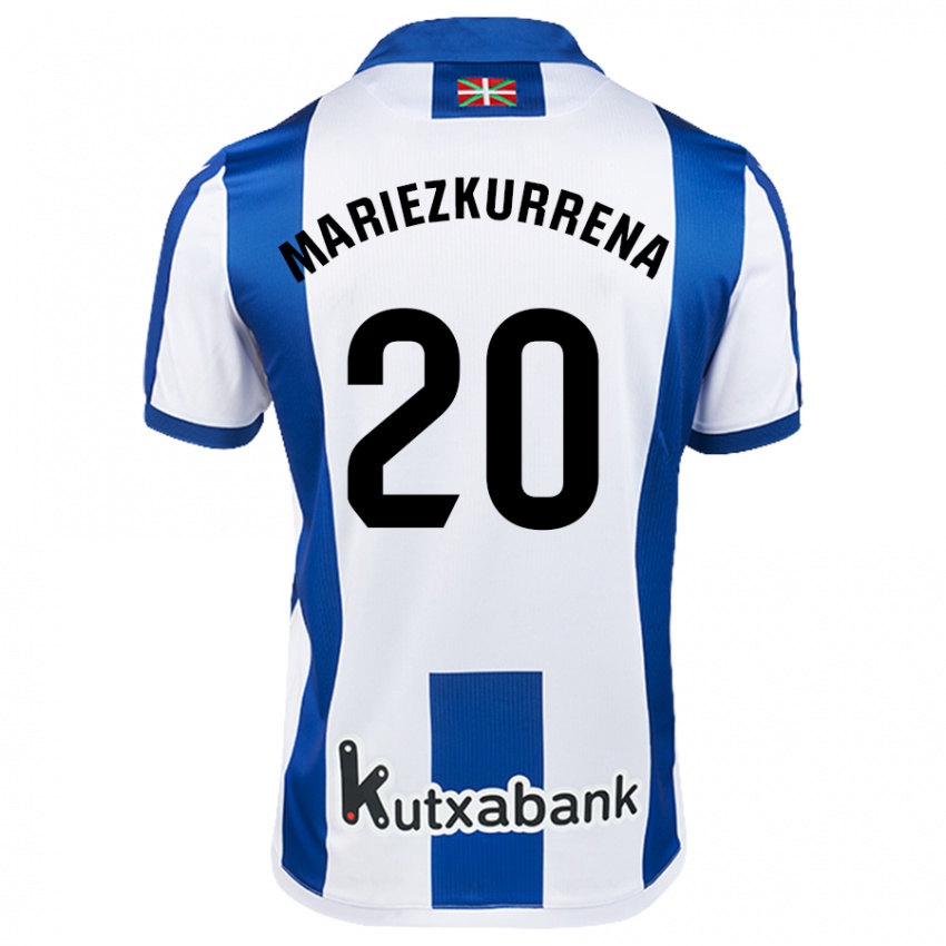 Dames Arkaitz Mariezkurrena #20 Wit Blauw Thuisshirt Thuistenue 2024/25 T-Shirt