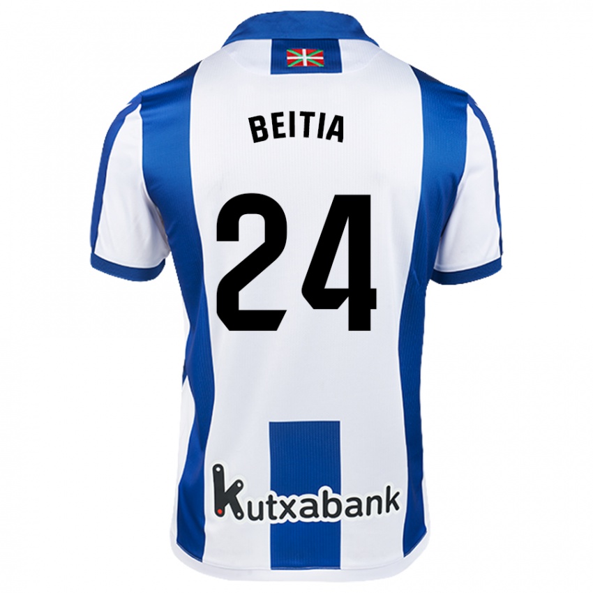 Dames Luken Beitia #24 Wit Blauw Thuisshirt Thuistenue 2024/25 T-Shirt