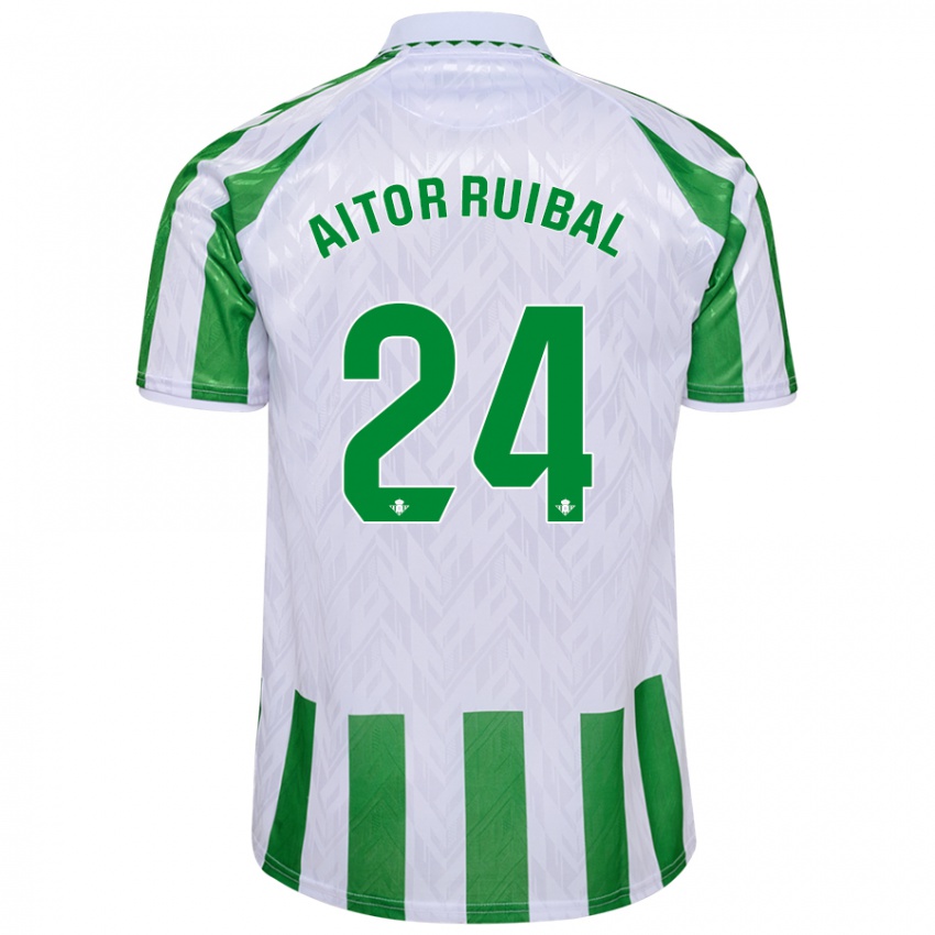 Dames Aitor Ruibal #24 Groen Witte Strepen Thuisshirt Thuistenue 2024/25 T-Shirt