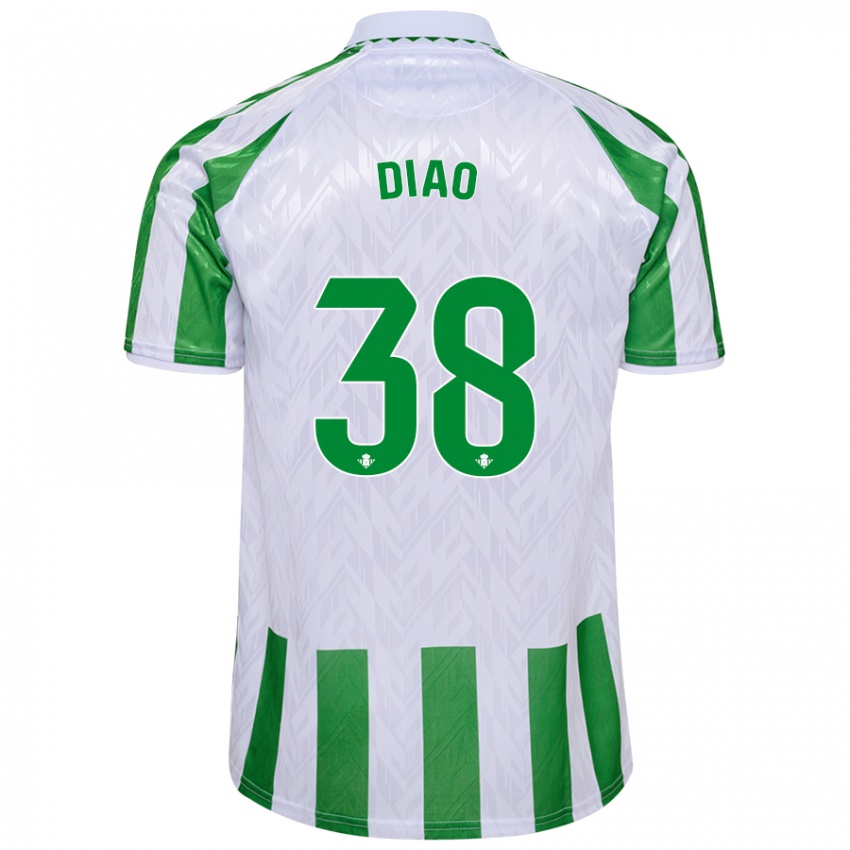 Dames Assane Diao #38 Groen Witte Strepen Thuisshirt Thuistenue 2024/25 T-Shirt