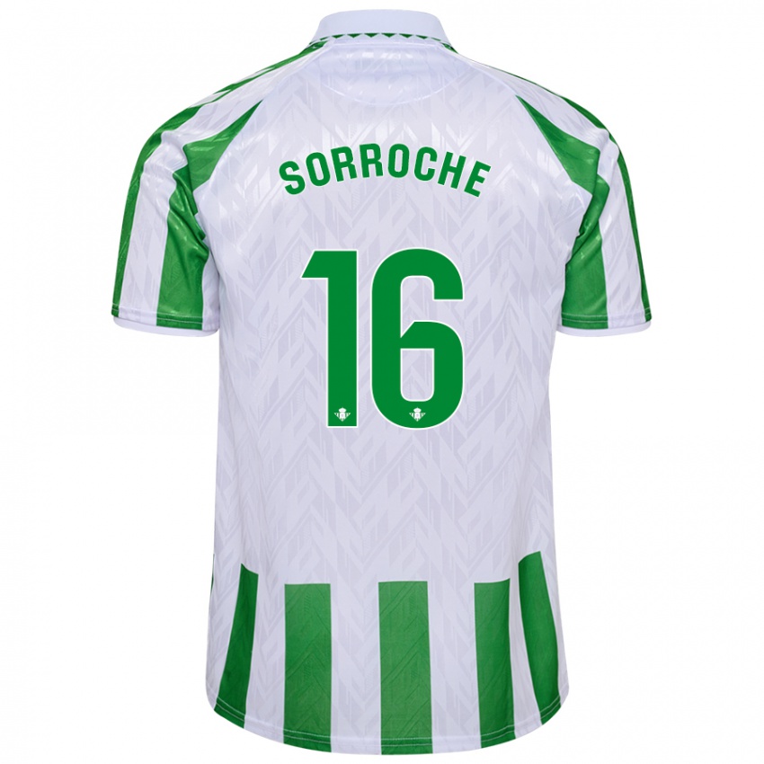 Dames Ginés Sorroche #16 Groen Witte Strepen Thuisshirt Thuistenue 2024/25 T-Shirt