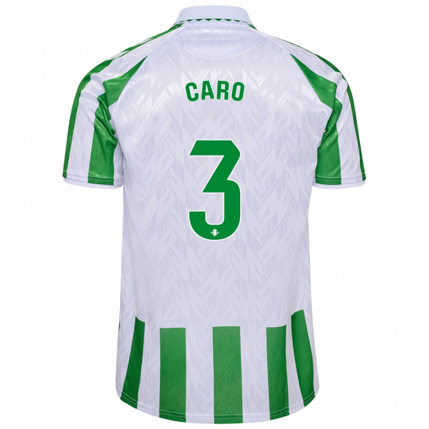 Dames Andrés Caro #3 Groen Witte Strepen Thuisshirt Thuistenue 2024/25 T-Shirt