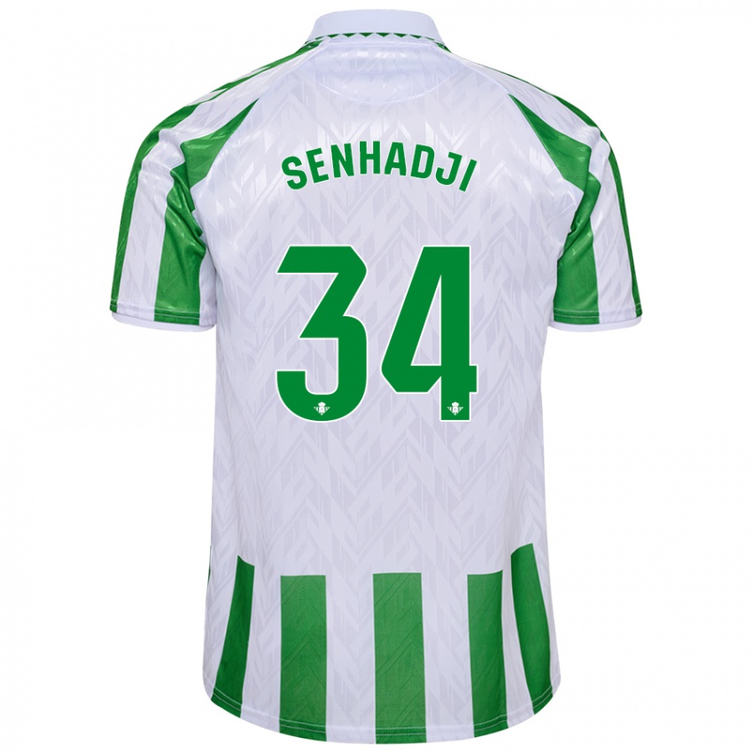 Dames Yanis Senhadji #34 Groen Witte Strepen Thuisshirt Thuistenue 2024/25 T-Shirt