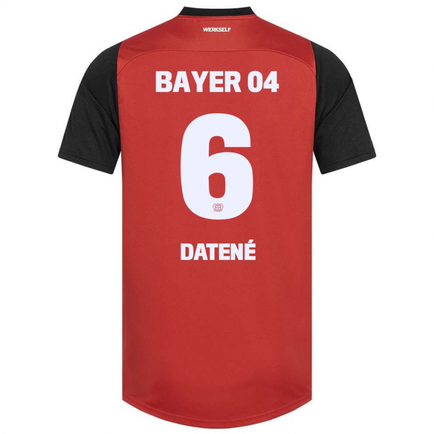 Dames Elia Datené #6 Rood Zwart Thuisshirt Thuistenue 2024/25 T-Shirt