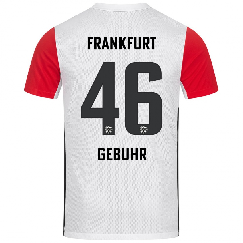 Dames Dario Gebuhr #46 Wit Rood Thuisshirt Thuistenue 2024/25 T-Shirt