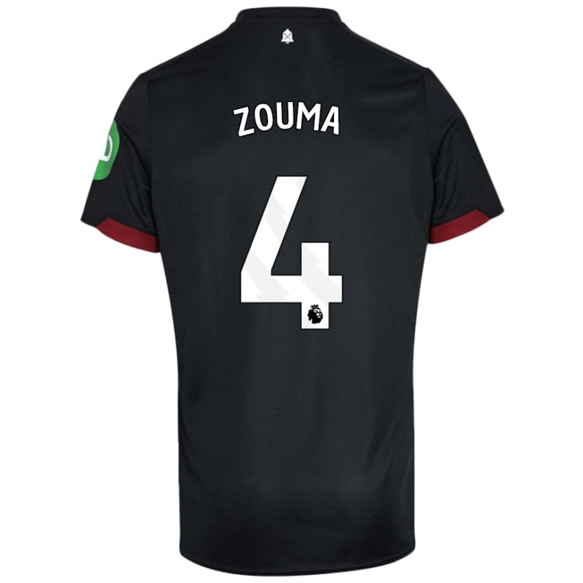 Dames Kurt Zouma #4 Zwart Wit Uitshirt Uittenue 2024/25 T-Shirt