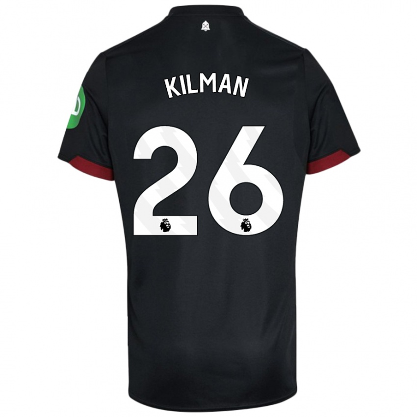 Dames Max Kilman #26 Zwart Wit Uitshirt Uittenue 2024/25 T-Shirt