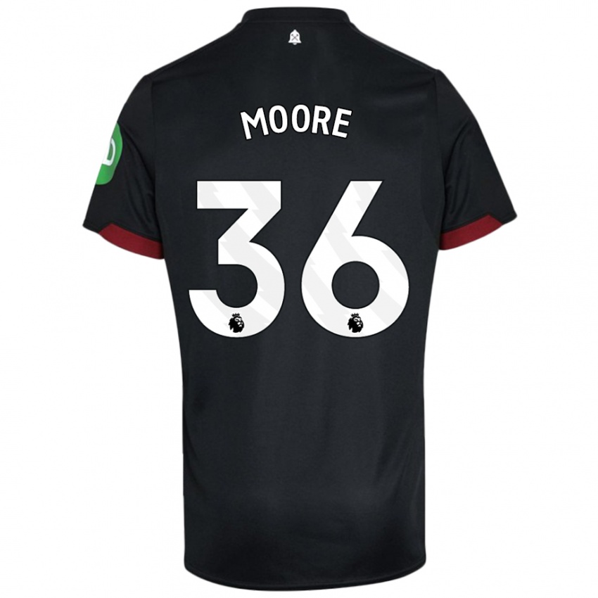 Dames Sean Moore #36 Zwart Wit Uitshirt Uittenue 2024/25 T-Shirt