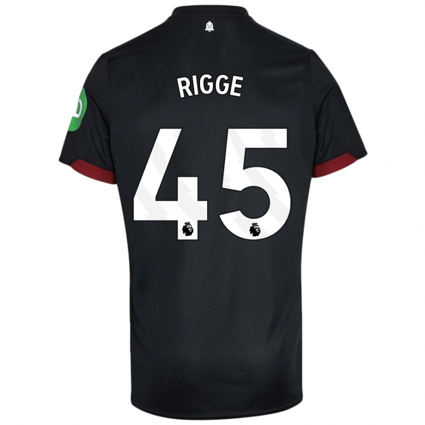 Dames Daniel Rigge #45 Zwart Wit Uitshirt Uittenue 2024/25 T-Shirt